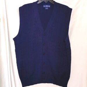 Taylor Made Golf navy blue cable knit Cardin sweater vest